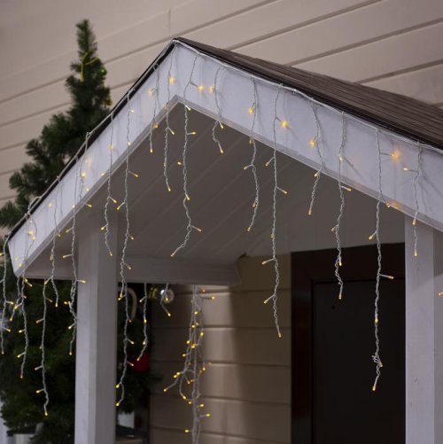 БАХРОМА уличная, Ш:4м, В:0.6м, Н.Б. LED-180-220V, 8 режимов, ЖЕЛТЫЙ    3584215С