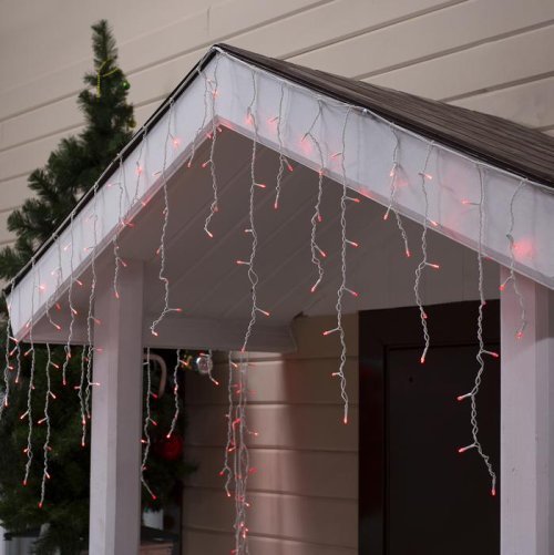 БАХРОМА уличная, Ш:4м, В:0.6м, Н.Б. LED-180-220V, 8 режимов, КРАСНЫЙ    3584217С