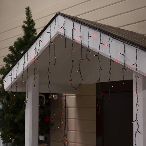 БАХРОМА уличная, Ш:4м, В:0.6м, Н.Т. LED-180-220V, 8 режимов, КРАСНЫЙ     187274С