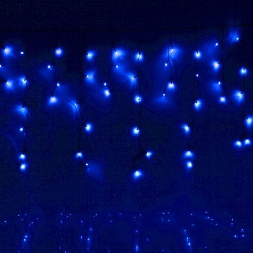 БАХРОМА уличная, Ш:4м, В:0.6м, Н.Т. LED-180-220V, 8 режимов, СИНИЙ     705918С