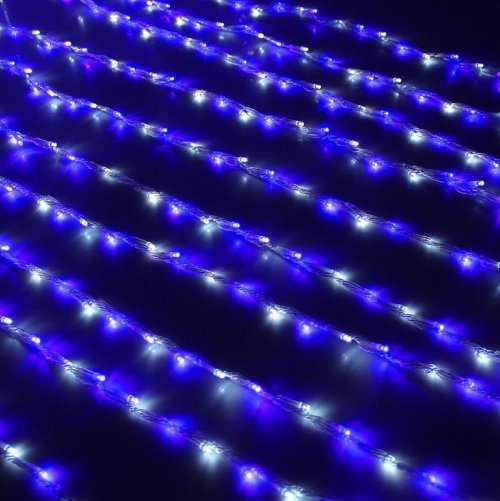 ВОДОПАД уличная, УМС, Ш:2 м, В:3 м, Н.С. LED-800-220V, контроллер 8 режимов, БЕЛО-СИН  1080195С