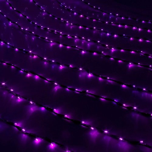 Гирлянда "Дождь" улич. Ш:2 м, В:1,5 м, Н.Т. LED-400-220V, контр. 8 р, ФИОЛЕТ  187297С