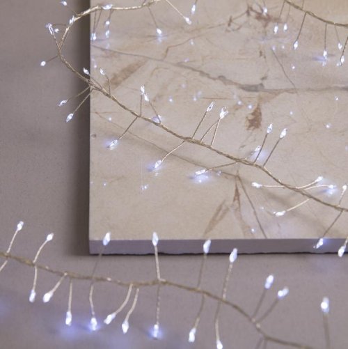 НИТЬ уличная, мишура роса, Д:2 м, Н.С. LED-200-4.5В, контр. 8 р., БЕЛЫЙ    3652332С