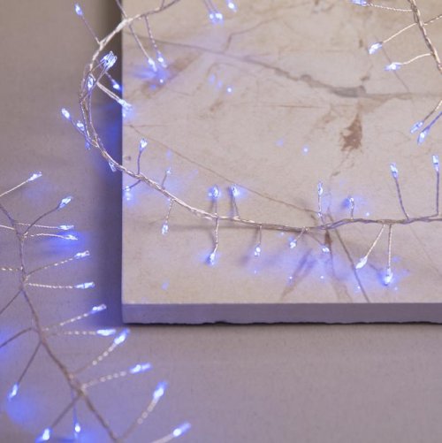 НИТЬ уличная, мишура роса, Д:2 м, Н.С. LED-200-4.5В, контр. 8 р., СИНИЙ    3652334С