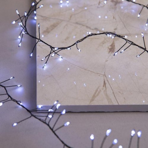 НИТЬ уличная, мишура роса, Д:2 м, Н.Т. LED-200-4.5В, контр. 8 р., БЕЛЫЙ    3652328С