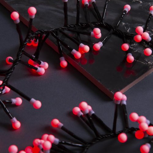 НИТЬ уличная, УМС, Мишура шарики Д:4 м. Н.Т. LED-400-31V 8 режимов, КРАСНЫЙ    3649308С