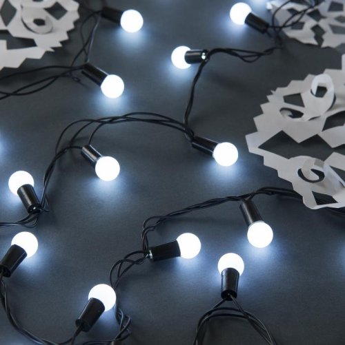 НИТЬ, улич. с насад. "Шарики d=1,5 см" 20 м, Н.Т. LED-200 контр. 8р. БЕЛЫЙ     705952С