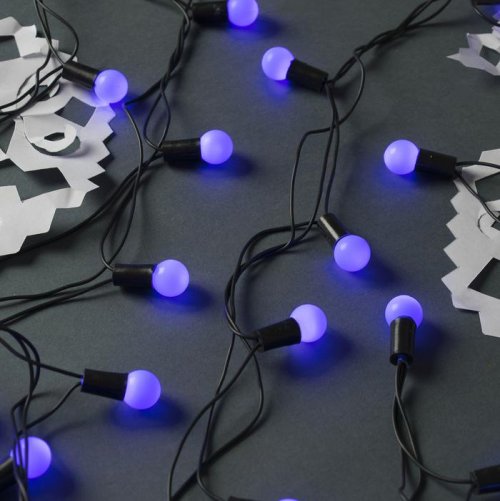 НИТЬ, улич. с насад. "Шарики d=1,5 см" 20 м, Н.Т. LED-200 контр. 8р. СИНИЙ     705953С