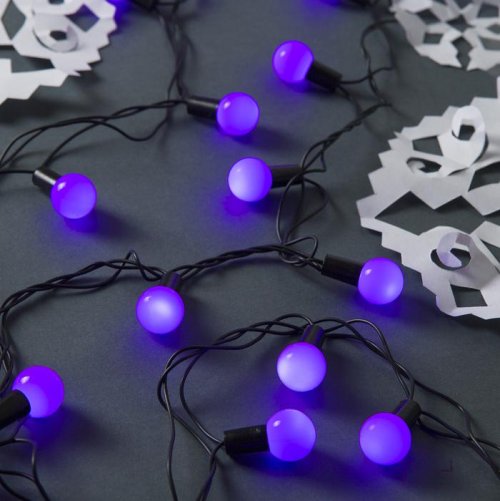 НИТЬ, улич. с насад. "Шарики большие d=2,5 см" 10 м, Н.Т. LED-100-220V контр 8р. ФИОЛЕТОВЫЙ    185544С