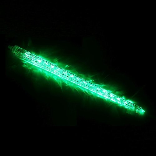 Светодиодная сосулька "Рифленая" 0,5 м, d=4см. УМС-вилка LED-30-220V ЗЕЛЕНЫЙ  678907С