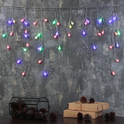 БАХРОМА, Ш:1.8 м, В:0.5 м, Н.С. "Шарики" LED-48-220V, моргает, МУЛЬТИ (RG/RB)    3556860С