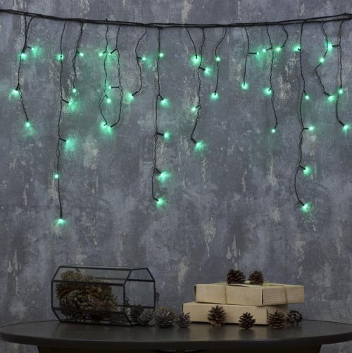 БАХРОМА, Ш:1.8 м, В:0.5 м, Н.Т. LED-48-220V, 8 режимов, ЗЕЛЕНЫЙ    3556842С