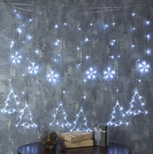 БАХРОМА, Ш:2.4 м, В:0.9 м, Н.С. "ЕЛКИ", LED-138-220V, 8 режимов, БЕЛЫЙ     2361710С