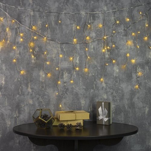 БАХРОМА, Ш:3 м, В:0.5 м, Н.С. LED-80-220V, 8 режимов, ЖЕЛТЫЙ    3556849С