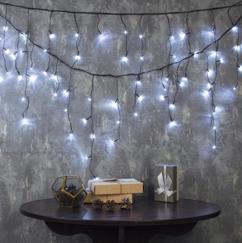 БАХРОМА, Ш:3 м, В:0.5 м, Н.Т. LED-80-220V, 8 режимов, БЕЛЫЙ    3556853С