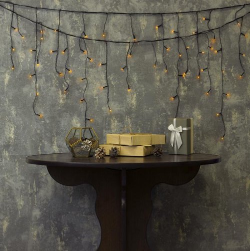 БАХРОМА, Ш:3 м, В:0.5 м, Н.Т. LED-80-220V, 8 режимов, ЖЕЛТЫЙ    3556857С