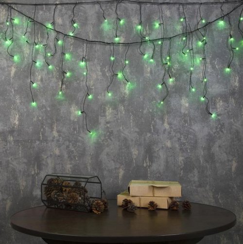 БАХРОМА, Ш:3 м, В:0.5 м, Н.Т. LED-80-220V, 8 режимов, ЗЕЛЕНЫЙ    3556858С