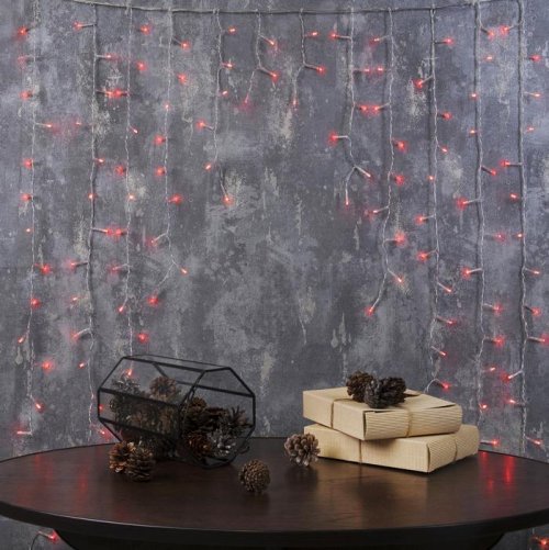 Гирлянда "Бахрома" Арка, Ш:1 м, В:1 м, Н.С. LED-126-220V, контр. 8 р. КРАСНЫЙ  1080432С