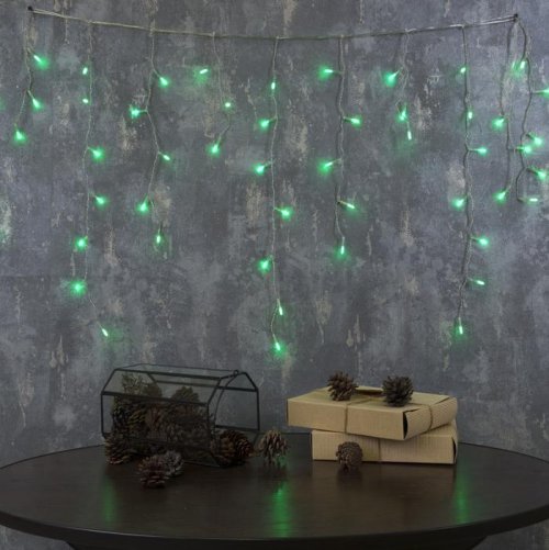 Гирлянда "Бахрома" Ш:1,2 м, В:0,6 м. “Игла”, Н.С. LED-60-220V, контроллер 8 р. ЗЕЛЕНЫЙ  1080534С