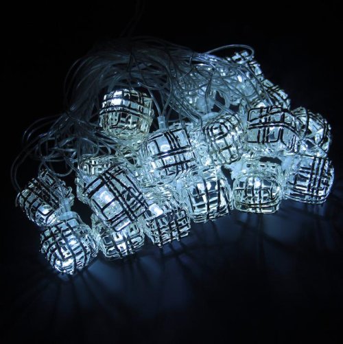 Гирлянда "Метраж" 5 м с насад. “Кубик Проволока”,2,8 см Н.С. LED-20-220V, контр 8р БЕЛЫЙ  2388668С