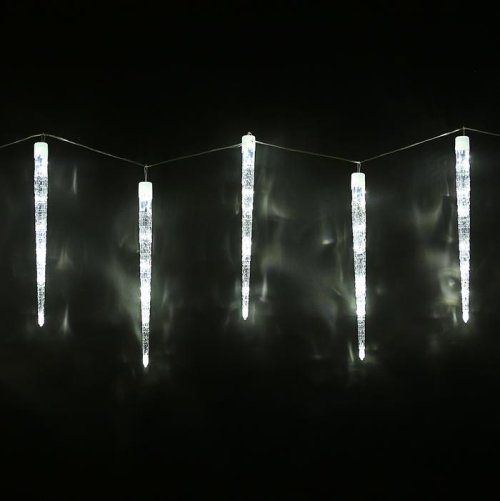 Гирлянда 2,4 м с насад. "Сосульки рифленые 50 см", LED-64-220V, контр.8 р, БЕЛЫЙ  2354069С