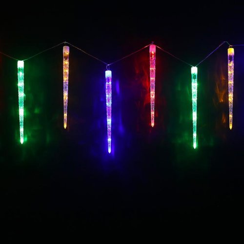 Гирлянда 2,4 м с насад. "Сосульки рифленые 50 см", LED-64-220V, контр.8 р, МУЛЬТИ  2354068С