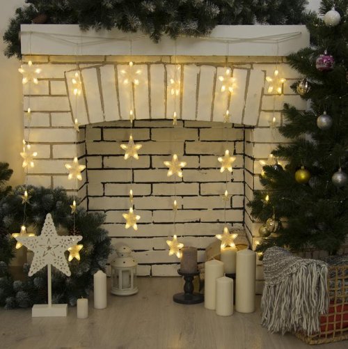 ЗАНАВЕС, "Звезды" УМС вилка Ш:2 м, В:1 м, Н.С. LED-136-220V. 8 режимов, ТЕПЛЫЙ БЕЛЫЙ    3612415С