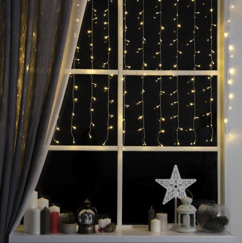 ЗАНАВЕС, УМС вилка Ш:1,5 м, В:1 м, Н.С. LED-180-220V, 8 режимов, Т/БЕЛЫЙ    3584223С