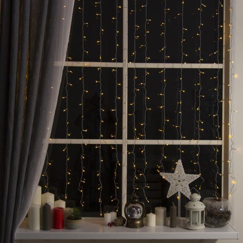 ЗАНАВЕС, УМС вилка Ш:2 м, В:1,5 м, Н.С. LED-360-220V, 8 режимов, ЖЕЛТЫЙ     1080466С