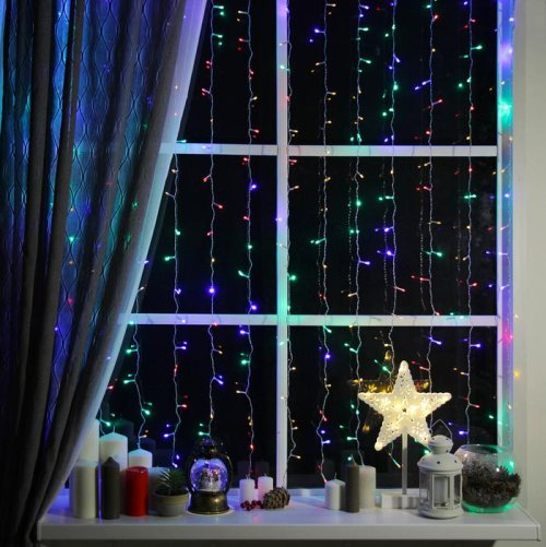 ЗАНАВЕС, УМС вилка Ш:2 м, В:1,5 м, Н.С. LED-360-220V, 8 режимов, МУЛЬТИ     1080461С