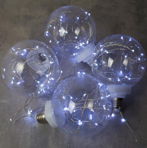 НИТЬ "Лампочки" 1,5 м, 4 х12 см, 100 LED-12V, адаптер в комплекте, БЕЛЫЙ    3612347С