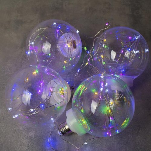 НИТЬ "Лампочки" 1,5 м, 4 х12 см, 100 LED-12V, адаптер в комплекте, МУЛЬТИ    3612350С