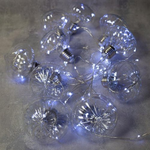 НИТЬ "Фонарики" 10 шт, 100 LED-12V, адаптер в комплекте, БЕЛЫЙ    3612364С