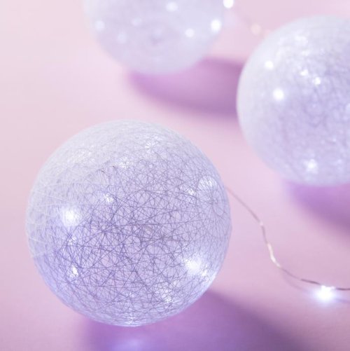 НИТЬ "Шары плетеные" 1,8 м, 6 х10 см, 100 LED-12V, нить белая, адаптер в компл. БЕЛЫЙ    3612356С