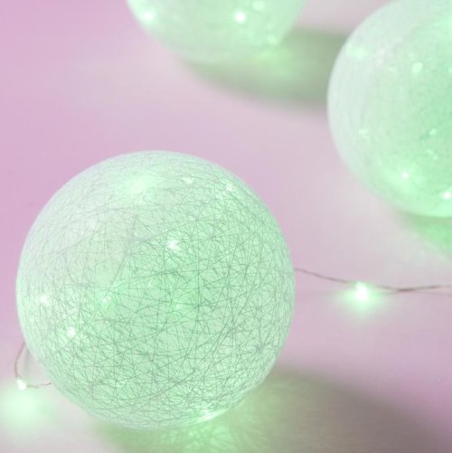 НИТЬ "Шары плетеные" 1,8 м, 6 х10 см, 100 LED-12V, нить белая, адаптер в компл. ЗЕЛЕНЫЙ    3612359С