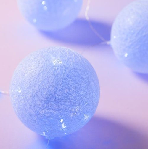 НИТЬ "Шары плетеные" 1,8 м, 6 х10 см, 100 LED-12V, нить белая, адаптер в компл. СИНИЙ    3612358С