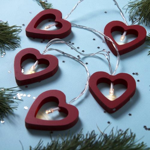 НИТЬ, 1.5 м, с насадк. "Сердце красное", Н.С., LED-10-3V, 2*АА(не в компл), фиксинг Т/БЕЛЫЙ   3667545С