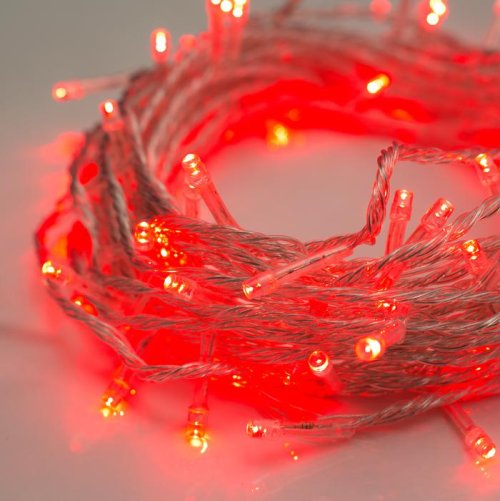 НИТЬ, 10 м, Н.С. LED-100-220V, 8 режимов, КРАСНЫЙ    3556786С