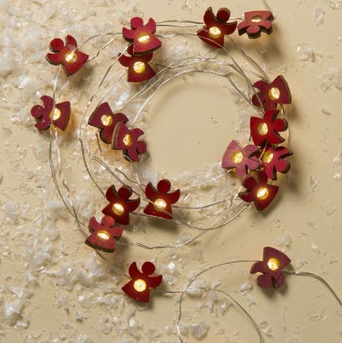 НИТЬ, 2 м, "Роса", с насад, "Ангел красный", LED-20-3V, 2*АА (не в компл), фиксинг, Т/БЕЛЫЙ   3667536С