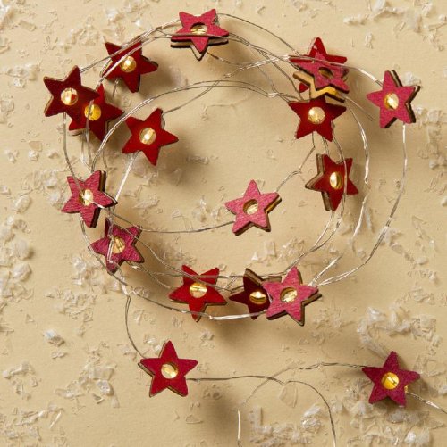 НИТЬ, 2 м, "Роса", с насад, "Звезда красная", LED-20-3V, 2*АА (не в компл), фиксинг,Т/БЕЛЫЙ   3667530С