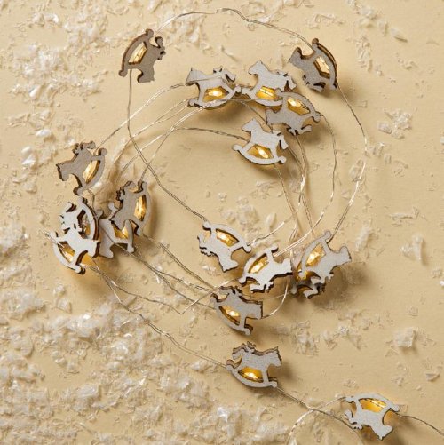 НИТЬ, 2 м, "Роса", с насад, "Лошадка белая", LED-20-3V, 2*АА (не в компл), фиксинг, Т/БЕЛЫЙ   3667531С