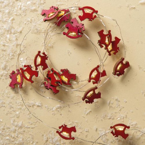 НИТЬ, 2 м, "Роса", с насад, "Лошадка красная", LED-20-3V, 2*АА(не в компл), фиксинг, Т/БЕЛЫЙ  3667533С