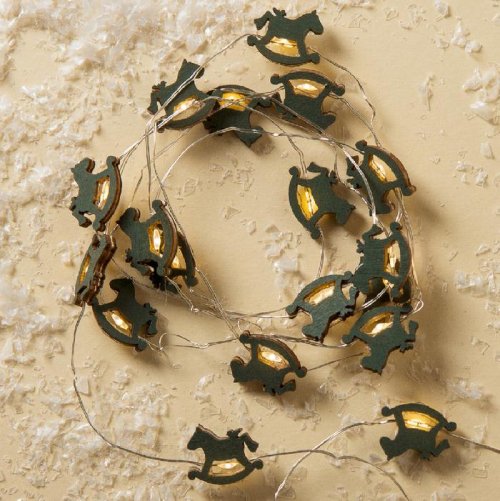 НИТЬ, 2 м, "Роса", с насад, "Лошадка синяя", LED-20-3V, 2*АА (не в компл), фиксинг, Т/БЕЛЫЙ   3667532С