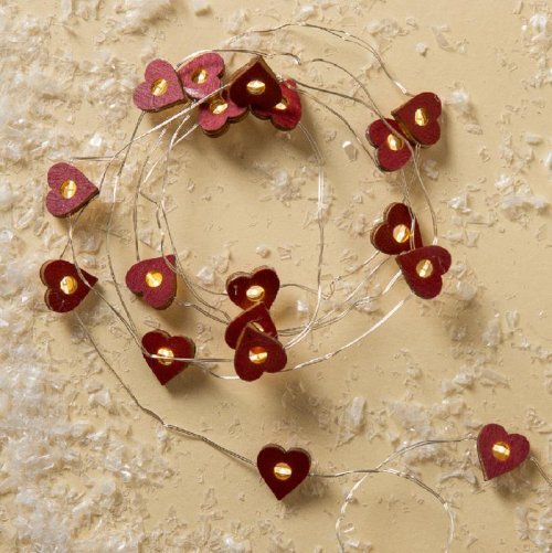 НИТЬ, 2 м, "Роса", с насад, "Сердце красное", LED-20-3V, 2*АА (не в компл), фиксинг, Т/БЕЛЫЙ  3667524С