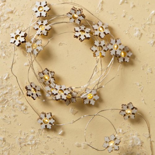 НИТЬ, 2 м, "Роса", с насад, "Снежинка белая", LED-20-3V, 2*АА(не в компл), фиксинг, Т/БЕЛЫЙ   3667507С