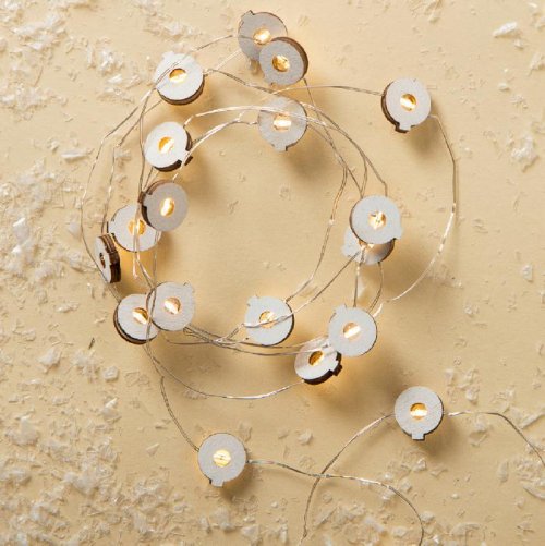 НИТЬ, 2 м, "Роса", с насад, "Шарик белый", LED-20-3V, 2*АА (не в компл), фиксинг, Т/БЕЛЫЙ     3667519С