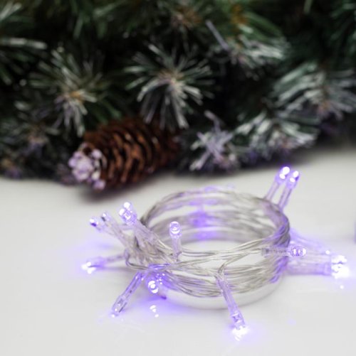 НИТЬ, 2 м, Н.С. LED-20-4,5 V, (АА*3 шт.не в компл.), 2 режима, ФИОЛЕТОВЫЙ     806820С