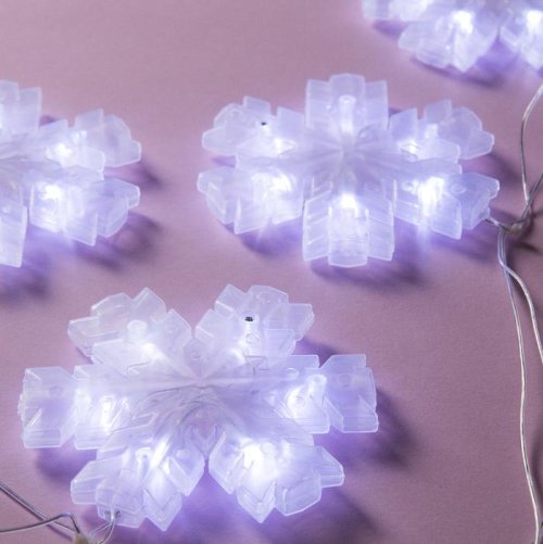 НИТЬ, 2 м, с насад. "Снежинка матовая", 12х12 см, Н.С. LED-36-220V, БЕЛЫЙ    3612455С