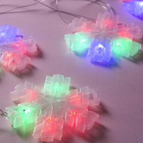 НИТЬ, 2 м, с насад. "Снежинка матовая", 12х12 см, Н.С. LED-36-220V, МУЛЬТИ (RG/RB)    3612454С