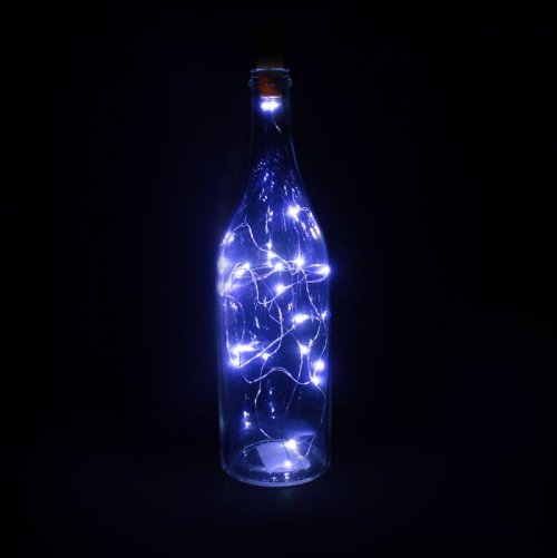 НИТЬ, 2 м. "Роса" "Бутылочная пробка" LED-20-4.5V, (LR44 3 шт в комплекте), БЕЛЫЙ     2433901С